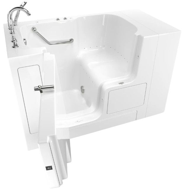 American Standard Gelcoat White 32” x 52” Outward Opening Door Walk-In Bathtub with Air Spa system-0
