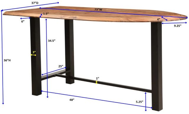 Coast2Coast Home™ Hill Crest Brown Counter Height Dining Table with Black Base-2