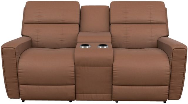 La-Z-Boy® Apollo Caramel Leather Manual Reclining Loveseat with Console-1