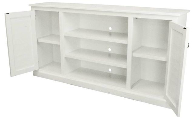 American Heartland Manufacturing Rustic Bright White Provincial Shutter TV Stand-1