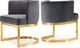 Meridian Furniture Gianna Gray/Gold Velvet Dining Chair-3