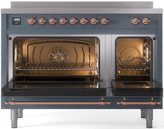 Ilve® Nostalgie II Series 48" Blue Grey Pro Style Induction Range-2
