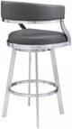 Armen Living Saturn Brushed Stainless Steel/Gray Counter Stool-3