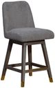 Armen Living Amelia 3-Piece Gray Boucle/Gray Oak Swivel Counter Stool Set-0