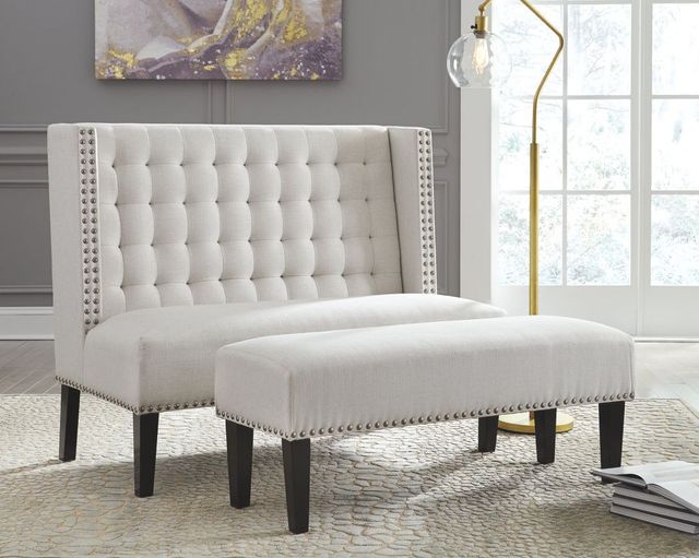 Signature Design by Ashley® Beauland Ivory Accent Bench-2
