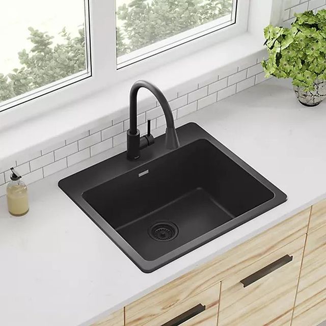 Elkay Quartz Classic® Black 25" x 22'' Single Bowl Drop-In Sink-2