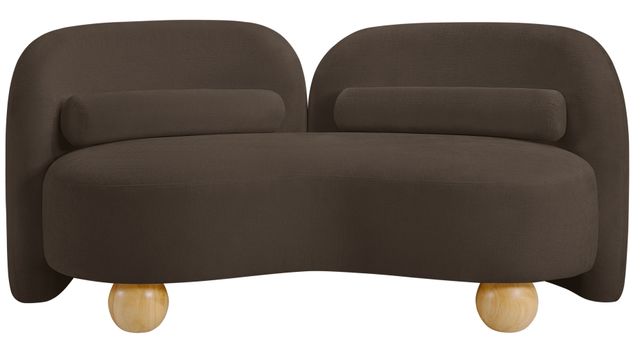 Meridian Furniture Daphne Brown 64" Chenille Fabric Loveseat-2