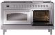 Ilve® Nostalgie II Noblesse 60'' Stainless Steel Pro Style Dual Fuel Range with Chrome Trim-4