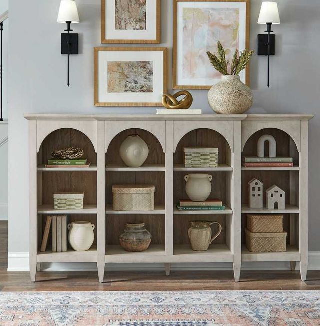 Liberty Furniture Pavilion Natural White Breakfront Accent Cabinet-1