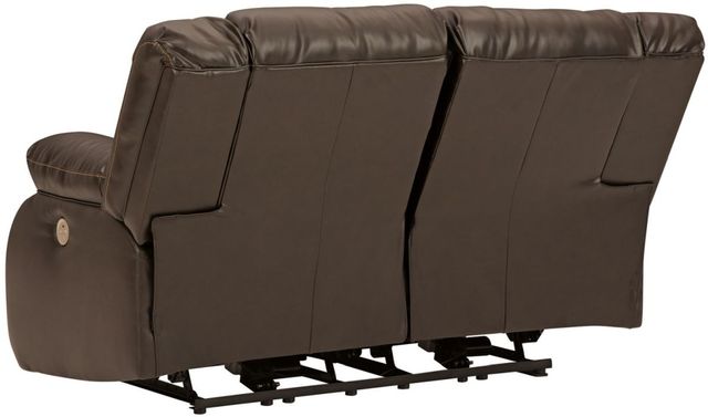 Signature Design by Ashley® Denoron Chocolate Reclining Power Loveseat-2