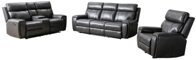 Mazin Furniture Carnegie Grey Manual Reclining Loveseat with Center Console-3