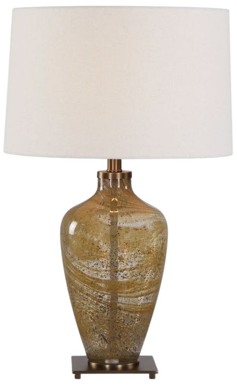 Uttermost® Rainer Amber/Translucent Olive Blown Glass Table Lamp-4