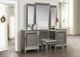 Homelegance® Tamsin Gray/Silver Metallic Vanity Stool-3