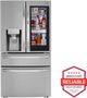 LG 36" 22.5 Cu. Ft. PrintProof™ Stainless Steel Counter Depth French Door Refrigerator with CraftIce™-2