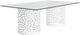 Universal Explore Home™ Oasis Coastal Living Home Glass Top Rectangular Dining Table with White Base-0