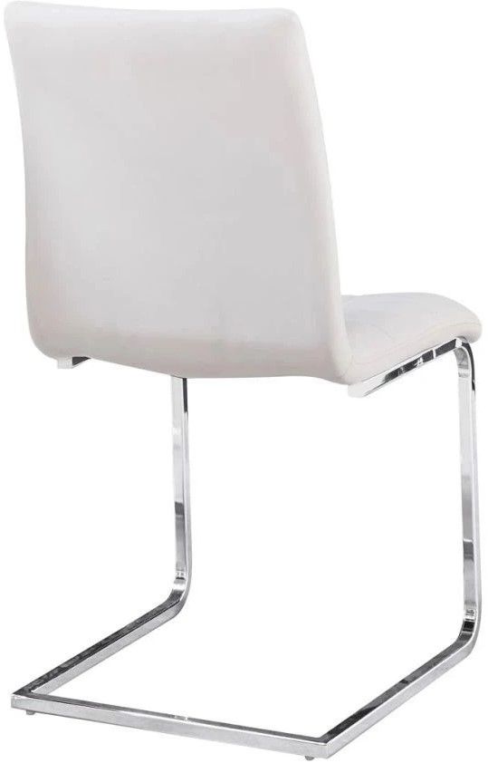 Steve Silver Co. Escondido Chrome/White Upholstered Dining Side Chair-3