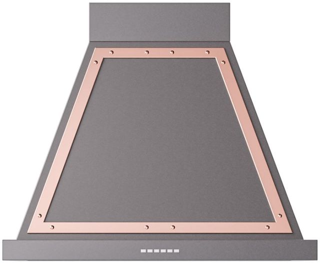 Ilve® Nostalgie II Noblesse 30" Graphite Matte Wall Mounted Range Hood with Copper Trim-0
