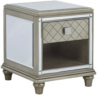 Signature Design by Ashley® Chevanna Mirror Top End Table with Platinum Base 