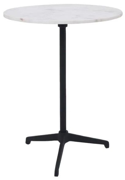 Renwil® Barker Natural White Side Table with Black Base