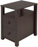 Brassex Inc. Dark Cherry Accent Table with 2 Drawers-1