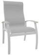 Telescope Casual Belle Isle Abalone/White Aluminum/Fabric Outdoor Sling Supreme Arm Chair with Laguna Rustic Polymer Arm Accent-0