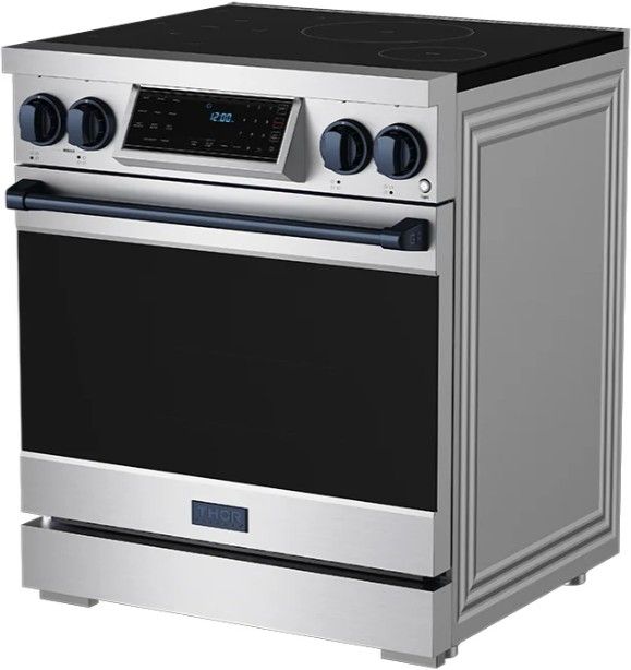 Thor Kitchen® Gordon Ramsay Collection 30" Stainless Steel Pro Style Induction Range with Tilt Panel Touch Control and Blue Trim-3