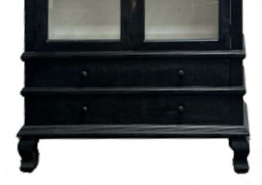 Million Dollar Rustic Black Cabinet wit 2 Door and 2 Drawers-1