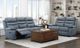 Homelegance® Hancock Blue Leather Double Manual Reclining Sofa-1