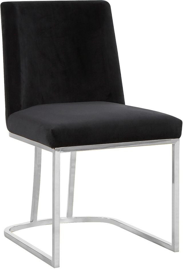 Meridian Furniture Heidi Black/Chrome Velvet Dining Chair-0