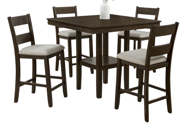 Crown Mark Lester 5-Piece Brown/White Counter Dining Set-0