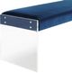 TOV Furniture Envy Antique Blue Vegan Velvet/Acrylic Bench-3
