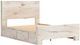 Benchcraft® Lawroy Light Natural Queen Panel Bed with 2-Drawer Storage-1