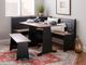 Linon Ardmore 3-Piece Black/Pecan Nook Set-1