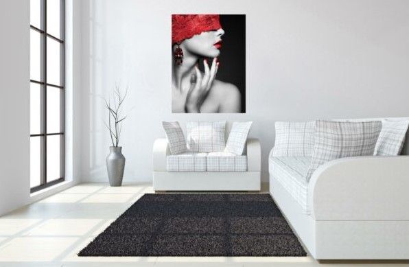 Classy Art Red Lace Wall Art-3