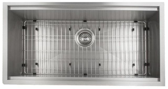 ZLINE Garmisch 33" Satin Stainless Steel Undermount Single Bowl Kitchen Sink with Bottom Grid and Accessories-3