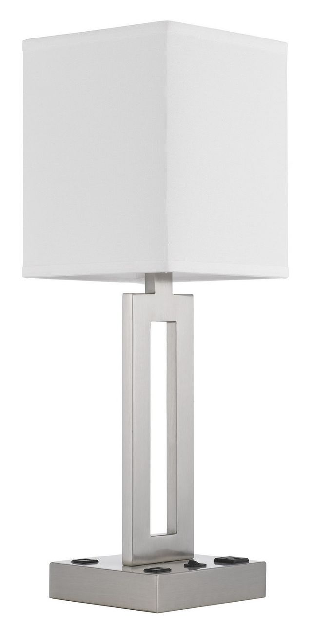 Cal® Lighting & Accessories Sarnia Brushed Steel Table Lamp-0