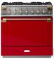 AGA™ Elise Series 36" Stainless Steel Pro Style Dual Fuel Range with Piccadilly Red Door-0