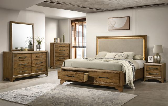 New Classic® Home Furnishings Talcott Honey California King Platform Storage Bed-1