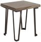 International Furniture Direct Natural Parota Brown Chairside Table with Black Base-0