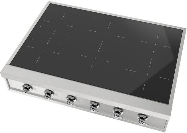 Ilve Nostalgie II 36” Stainless Steel Induction Rangetop with 6 Elements and Chrome Trim-3