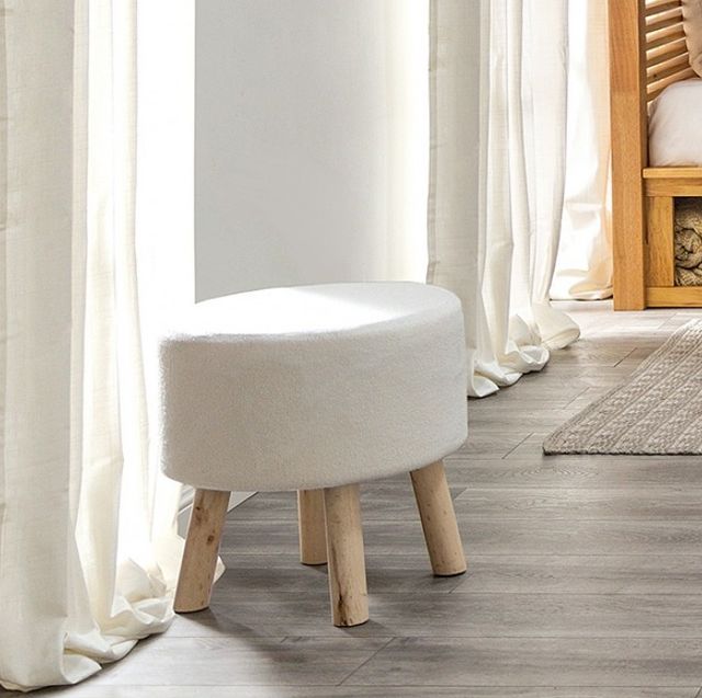 Furniture of America® Gates 2-Piece Natural/White Footstool Set-1