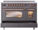 Ilve® Nostalgie II Series 48" Matte Graphite Pro Style Induction Range-4