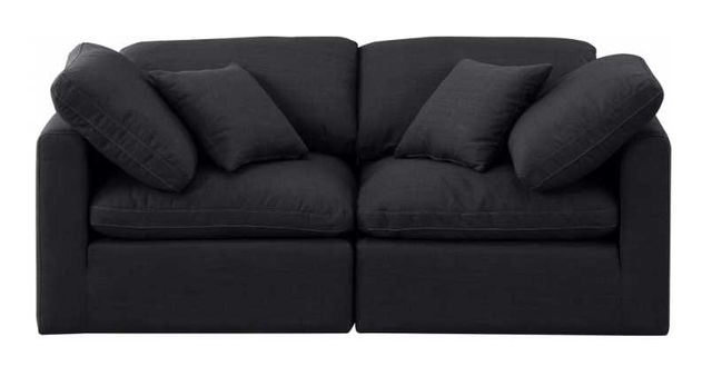 Meridian Furniture Indulge 2-Piece Black Linen Sofa-1
