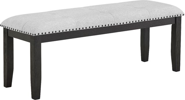 Crown Mark Vance Black/Light Gray Dining Bench-0