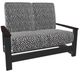 Telescope Casual Leeward Agra Classic/Graphite Fabric/Polymer Outdoor MGP Cushion Hidden Motion Loveseat with Chestnut Rustic Polymer Arms-0
