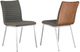 Armen Living Cafe 2-Piece Brushed Stainless Steel/Gray/Walnut Side Chair Set-0