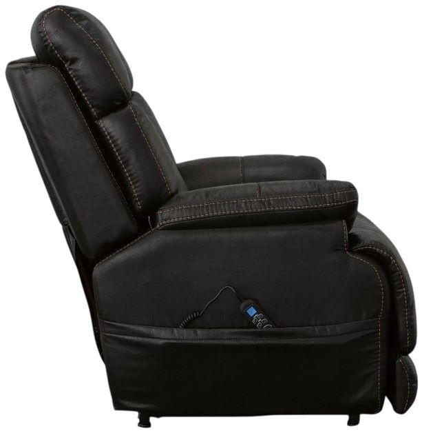 Flexsteel® Clive Black Power Lift Recliner with Power Headrest and Lumbar-2