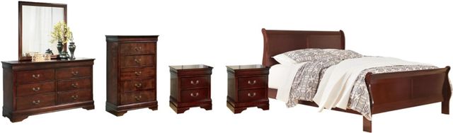 Signature Design by Ashley® Alisdair 6-Piece Dark Brown California King Sleigh Bed Set-0