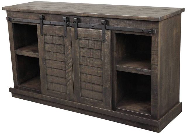 American Heartland Manufacturing Rustic Driftwood Provincial Shutter TV Stand-2