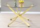 Coaster® Beckham Chanel Glass Top Dining Table with Brass Base-3
